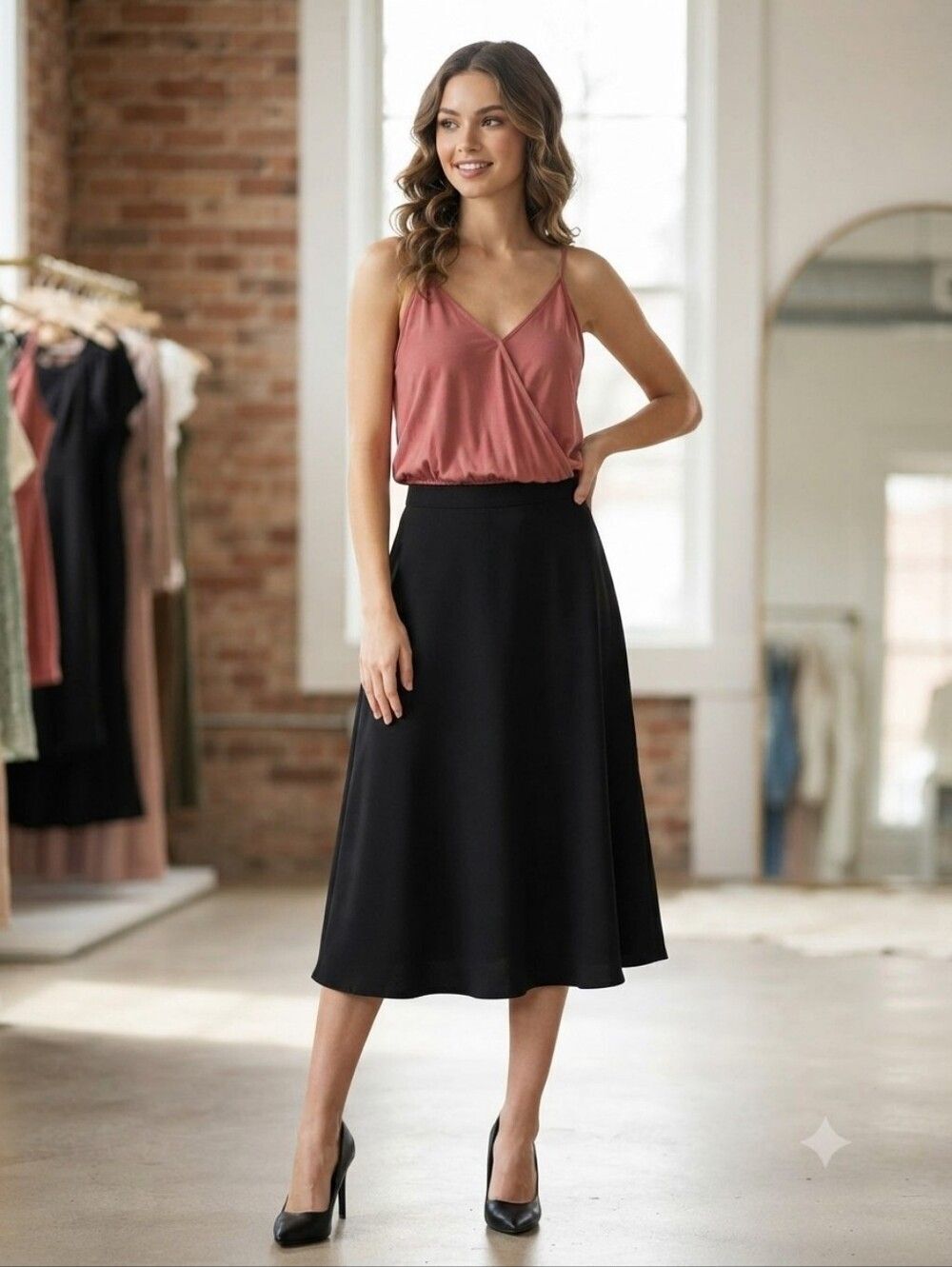 Cute Faux Wrap Cropped Draped Tank in Deep Mauve Sz LARGE